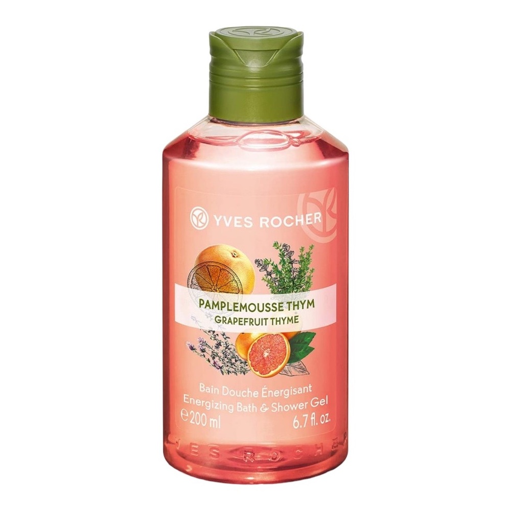 YVES ROCHER ENERGIZING BATH AND SHOWER GEL GRAPEFRUIT THYME 200ML - BRAND NEW
